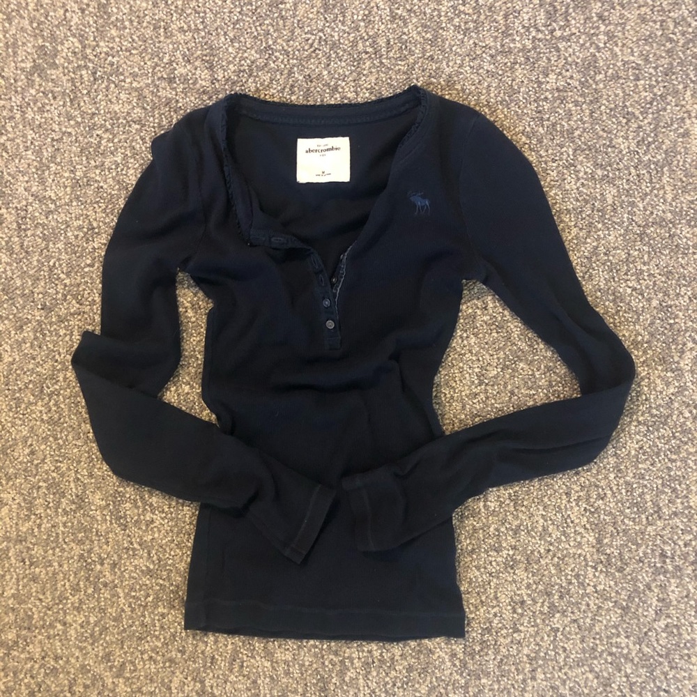 Abercrombie Ribbed Navy Top